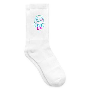 Level Up Neon Controller Grafik - Tennissocken - Weiß - Rechts