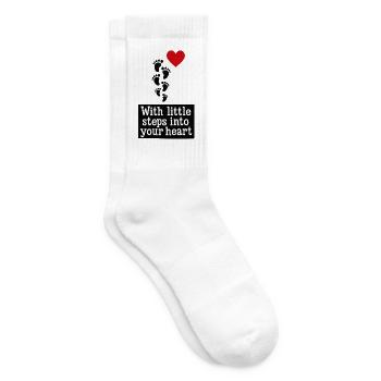 Mit kleinen Schritten in Dein Herz ❤️ - Tennissocken - Weiß - Rechts