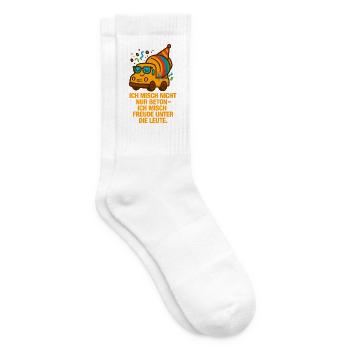 Ich_mische_nicht_nur_Beton_ich_mische_Freunde_u - Tennissocken - Weiß - Rechts