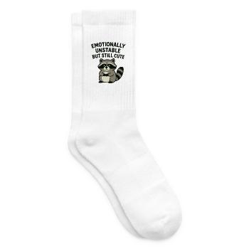 Emotionaler Waschbär süß chaotisch funny - Tennissocken - Weiß - Rechts