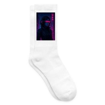 Cyberpunk Neon Pilot - Tennissocken - Weiß - Rechts