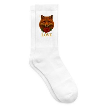 Renard à la Rose - Love - Chaussettes de tennis - blanc - Droite