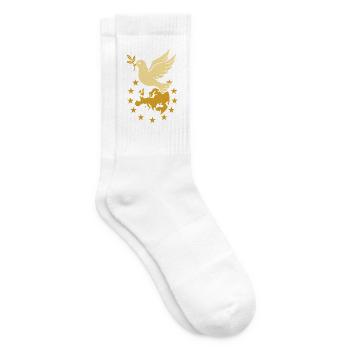 "Europe & Dove of Peace" – Unity in Diversity - Tennis socks - white - Right