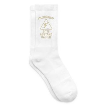 Pistenrowdy Abstand Halten Ski Fahren Piste Witzig - Tennissocken - Weiß - Rechts