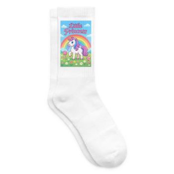 Kleines Regenbogen-Einhorn - Tennissocken - Weiß - Rechts