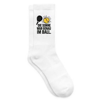 Sonne im Ball – Ausrede beim Padel Sport - Tennissocken - Weiß - Rechts