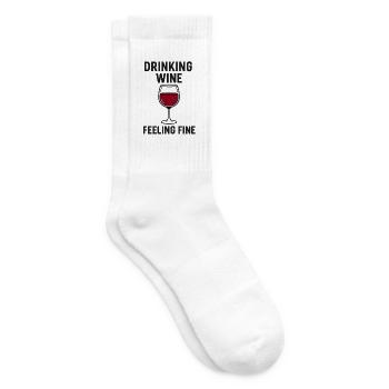 Drinking_Wine_ _Feeling_Fine - Tennis socks - white - Right