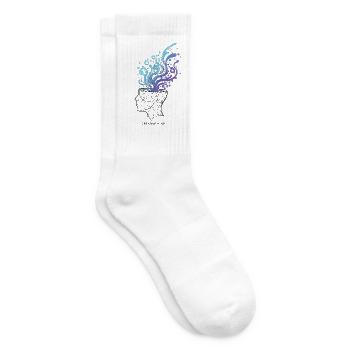 Illustration Abstraite du Cerveau - Chaussettes de tennis - blanc - Droite