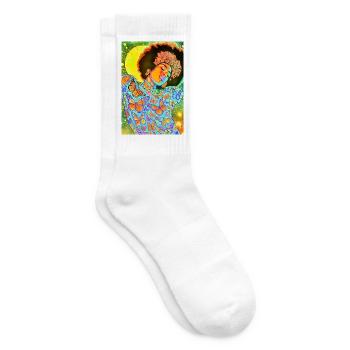 Âme de papillon en fleur néon - Chaussettes de tennis - blanc - Droite