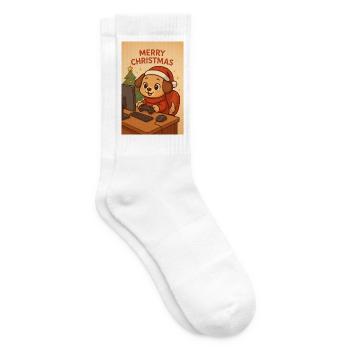 Chien de Noël sur PC - Chaussettes de tennis - blanc - Droite
