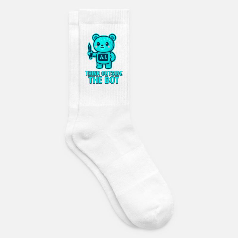 Think Outside the Bot Bear AI - Tennis socks - white