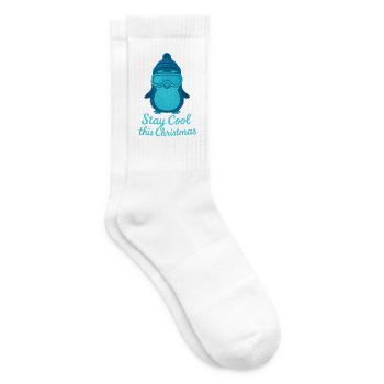 Stay Cool Weihnachts Pinguin - Tennissocken - Weiß - Rechts