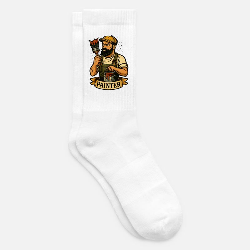Pinselheld Maler-Logo - Tennissocken - Weiß
