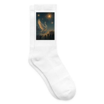 Swan in Fireworks Night - Tennis socks - white - Right
