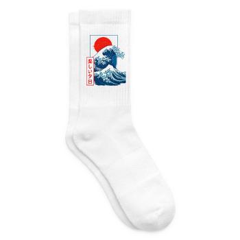 Vague Japonaise Soleil Rouge - Chaussettes de tennis - blanc - Droite
