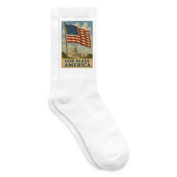 Gott segne Amerika Flaggenkunst - Tennissocken - Weiß - Rechts