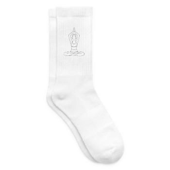 Zen silhouette of yoga pose - Tennis socks - white - Right