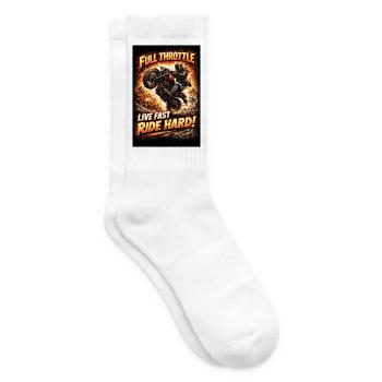 Pleine accélération : Incendie de moto - Chaussettes de tennis - blanc - Droite