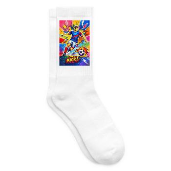 Explosion du football pop art - Chaussettes de tennis - blanc - Droite