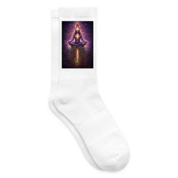 Flux de lumière de méditation cosmique - Chaussettes de tennis - blanc - Droite