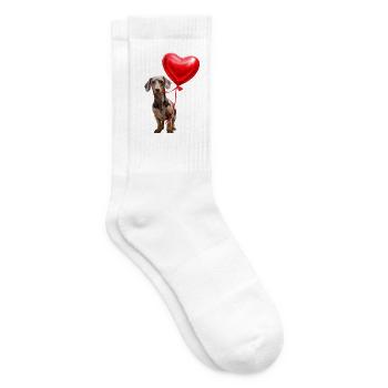 Ballon Cœur de Teckel - Chaussettes de tennis - blanc - Droite