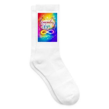 Unendlich feines farbenfrohes Design - Tennissocken - Weiß - Rechts