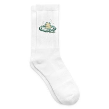 Capybara dans le bain de source - Chaussettes de tennis - blanc - Droite