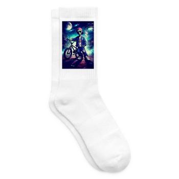 Außerirdischer BMX im Neon-Stadt - Tennissocken - Weiß - Rechts