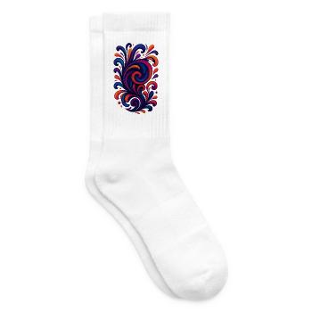 Bunter Wirbel - Tennissocken - Weiß - Rechts