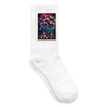 Psychedelische Galaxy Blume im Retro Look - Tennissocken - Weiß - Rechts