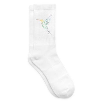 Geometrischer Regenbogenkolibri - Tennissocken - Weiß - Rechts