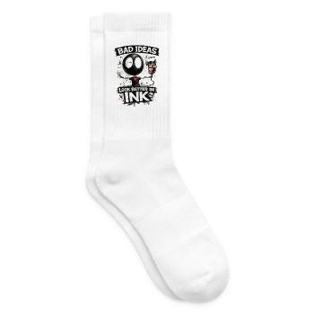 Bad Ideas Look Better in Ink - Tennis socks - white - Right