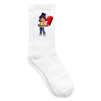 Bonjour Garçon Coq Français - Chaussettes de tennis - blanc - Droite