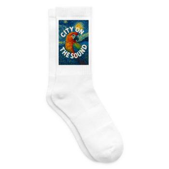 Vibrant_Macaw_Amidst_Swirling_Post-Impressionis - Tennissocken - Weiß - Rechts