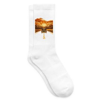 LKW Fahrer Lastwagen Fernverkehr Straße Berge - Tennissocken - Weiß - Rechts