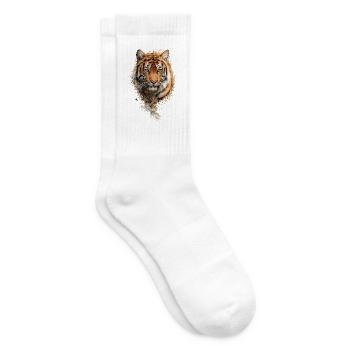 Fragment d’aquarelle de tigre - Chaussettes de tennis - blanc - Droite