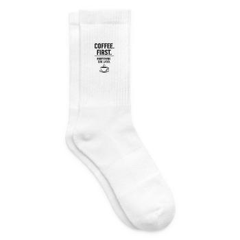 Coffee First – Minimalist Coffee Design - Tennis socks - white - Right
