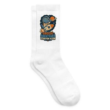 Dino Astronaut – Große Abenteuer starten klein - Tennissocken - Weiß - Rechts