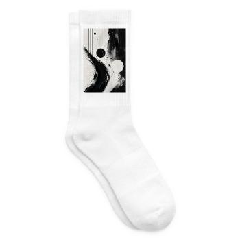 Abstraction noir et blanc orbites - Chaussettes de tennis - blanc - Droite