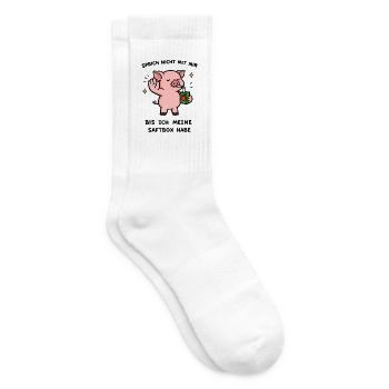 Kawaii Schwein mit Saftbox - Tennissocken - Weiß - Rechts