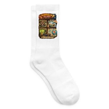 Australia Isn’t Real: Satire Poster - Tennis socks - white - Right