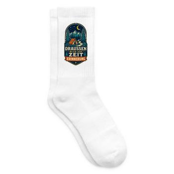 Draußen wird aus Zeit Erinnerung – Camping - Tennissocken - Weiß - Rechts
