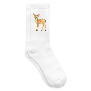 Faon avec motif de cœur - Chaussettes de tennis - blanc - Droite