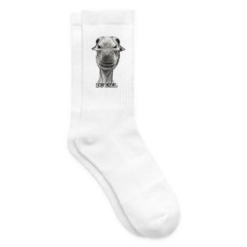 Du Esel – Lächelnder Eselkopf - Tennissocken - Weiß - Rechts