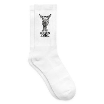 Sei Kein Esel – Karikatur - Tennissocken - Weiß - Rechts