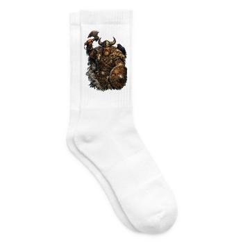 Wikinger mit Axt und Schild - Tennissocken - Weiß - Rechts