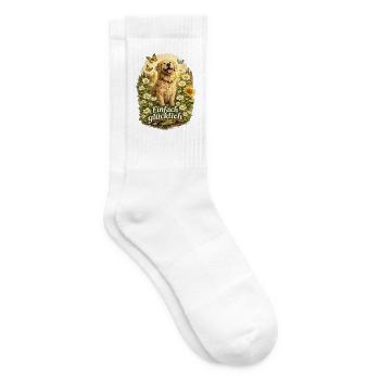 Einfach Glücklich Golden Retriever Blumenwiese - Tennissocken - Weiß - Rechts