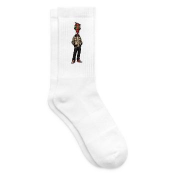 Maskenporträt im Straßenstil - Tennissocken - Weiß - Rechts