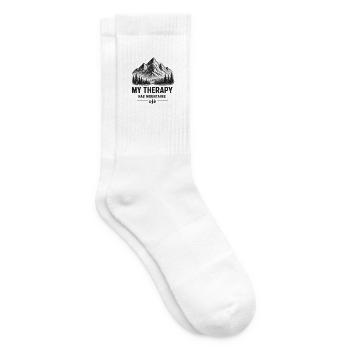 Mountain Therapy – Vintage Mountain Hiking Design  - Tennissocken - Weiß - Rechts