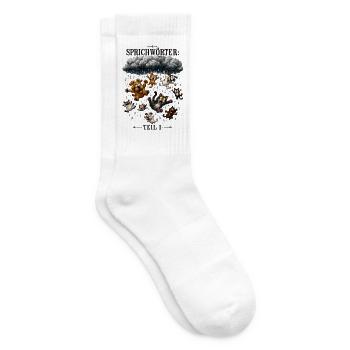 Sprichwort Es regent Hunde und Katzen - Tennissocken - Weiß - Rechts